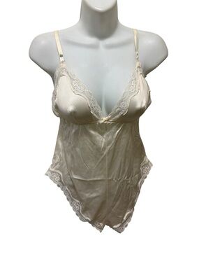Ashley Taylor 80’s Ivory Teddy Sz M Lace Trim Size Wedding Honeymoon